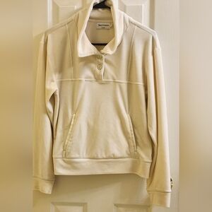 Juicy Couture Velour Half Snap Pullover Sweatshirt. Cream Color. Size Medium.